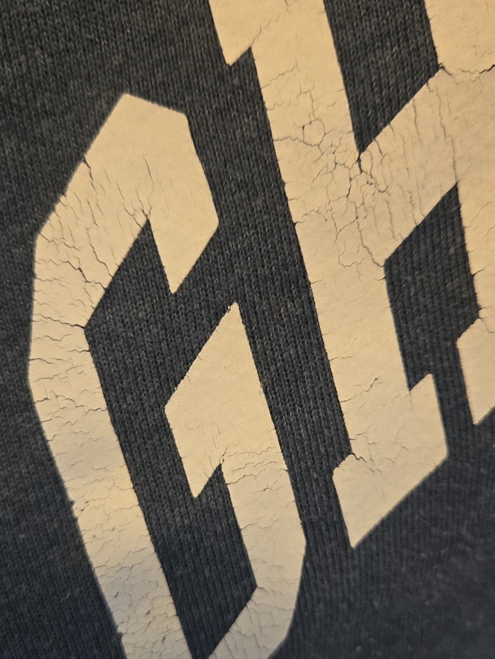 Free People Blue Crewneck Pullover with White 'GROUNDED' Graphic XL Oversized - Picture 10 of 16